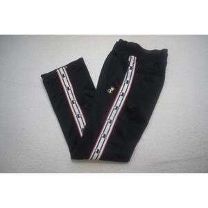 VTG Champion Sweatpants Striped Black Performance With Pockets Mens Size Small